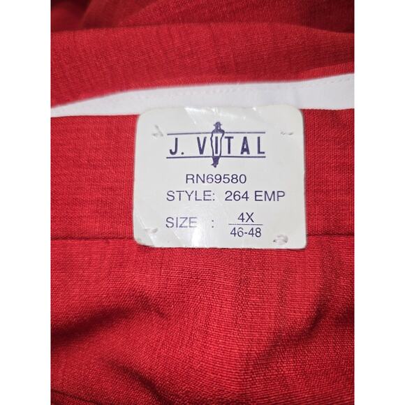 J. Vital Men's Pleated Front Pants 4X (46-48) Cuff Wide Leg Red - NWT - Picture 8 of 9